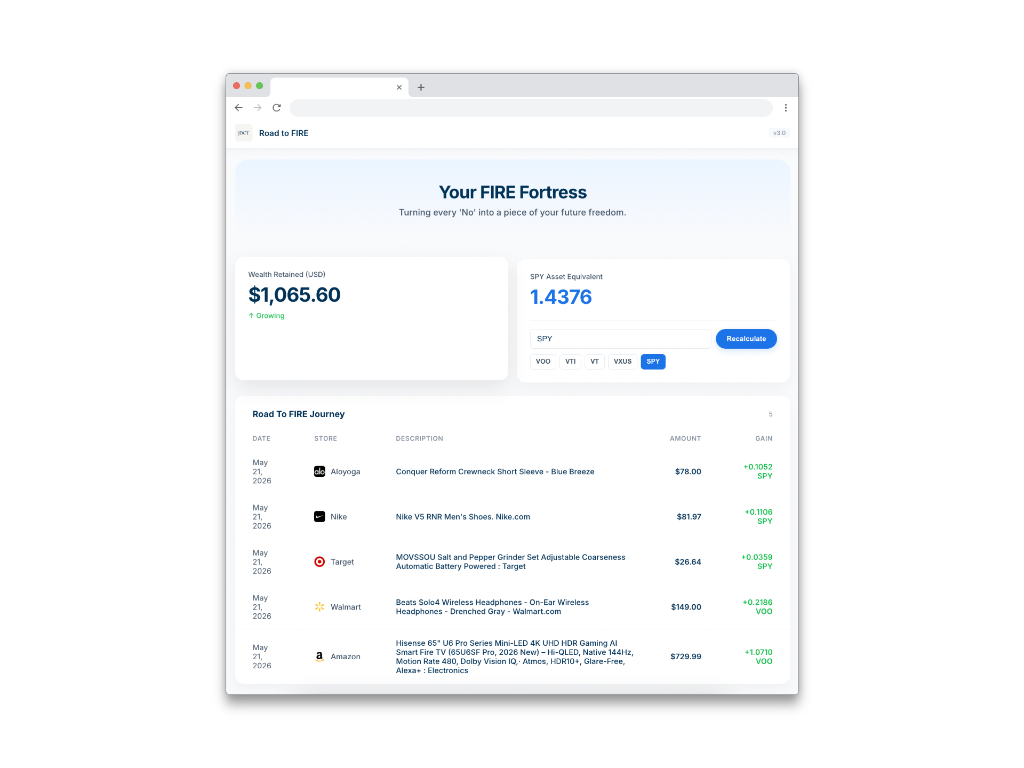 Road to FIRE Dashboard